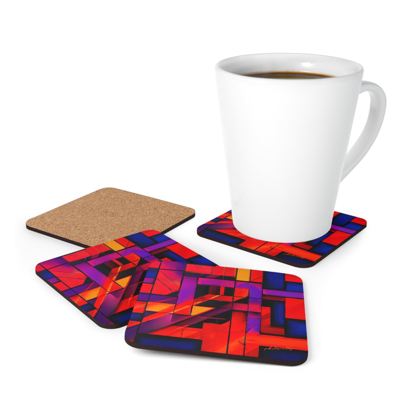 Theodore Kirchhoff - Normal Force, Abstractly - Corkwood Coaster Set of 4