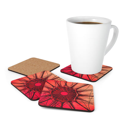 Elizabeth Rutherford - Magnetic Force, Abstractly - Corkwood Coaster Set of 4