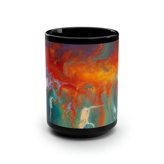 Fluxonite Crystal - Chemistry, Abstractly - Black Ceramic Mug 15oz