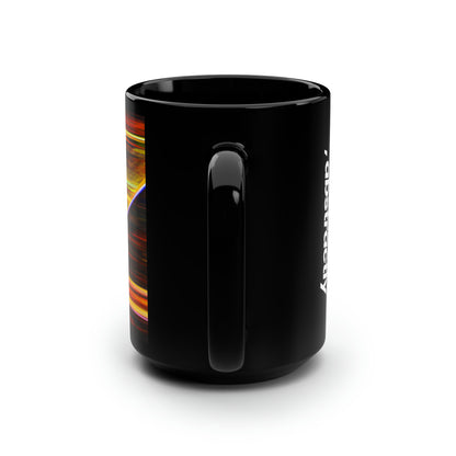 Margaret Hessler - Electric Force, Abstractly - Black Ceramic Mug 15oz