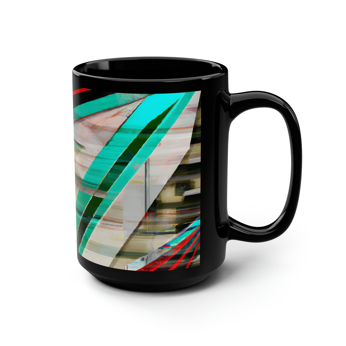 Bonnie Rosenbaum - Electric Force, Abstractly - Black Ceramic Mug 15oz