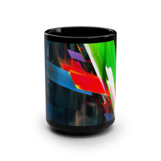 Perry Dennington - Strong Force, Abstractly - Black Ceramic Mug 15oz