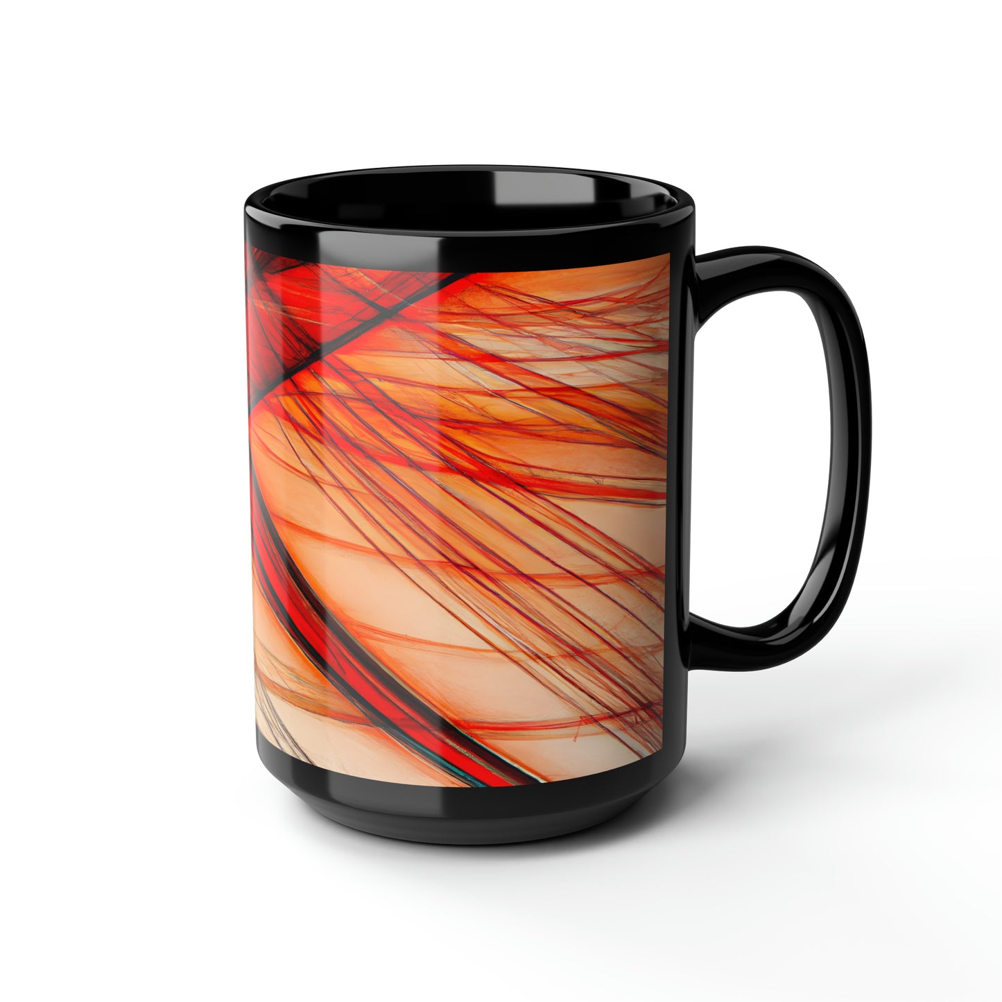 Ellis Rothman - Magnetic Force, Abstractly - Black Ceramic Mug 15oz