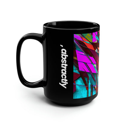 Iris Leonard - Electric Force, Abstractly - Black Ceramic Mug 15oz