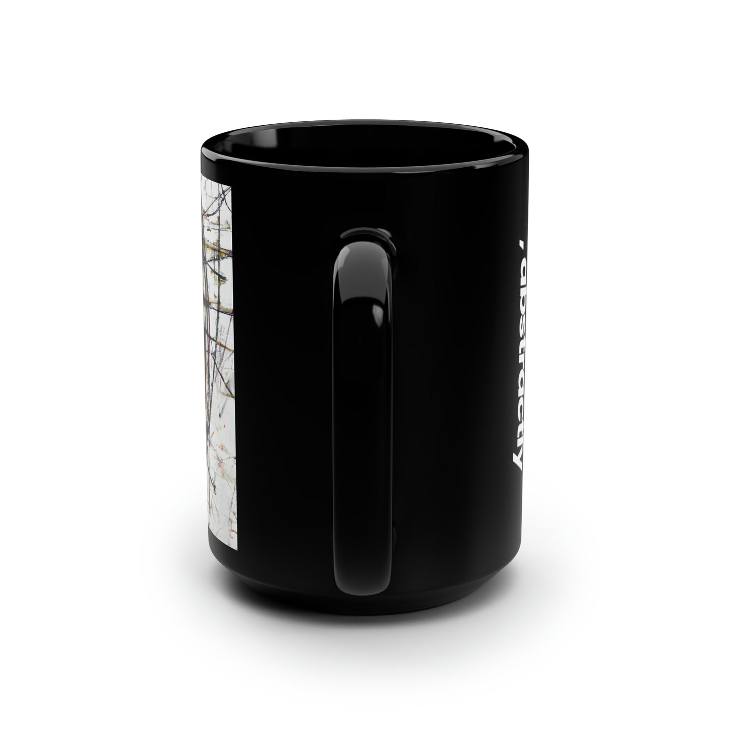 Theodore Rosenberg - Tension Force, Abstractly - Black Ceramic Mug 15oz