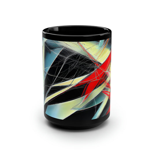 Joan Beaumont - Electromagnetic Force, Abstractly - Black Ceramic Mug 15oz