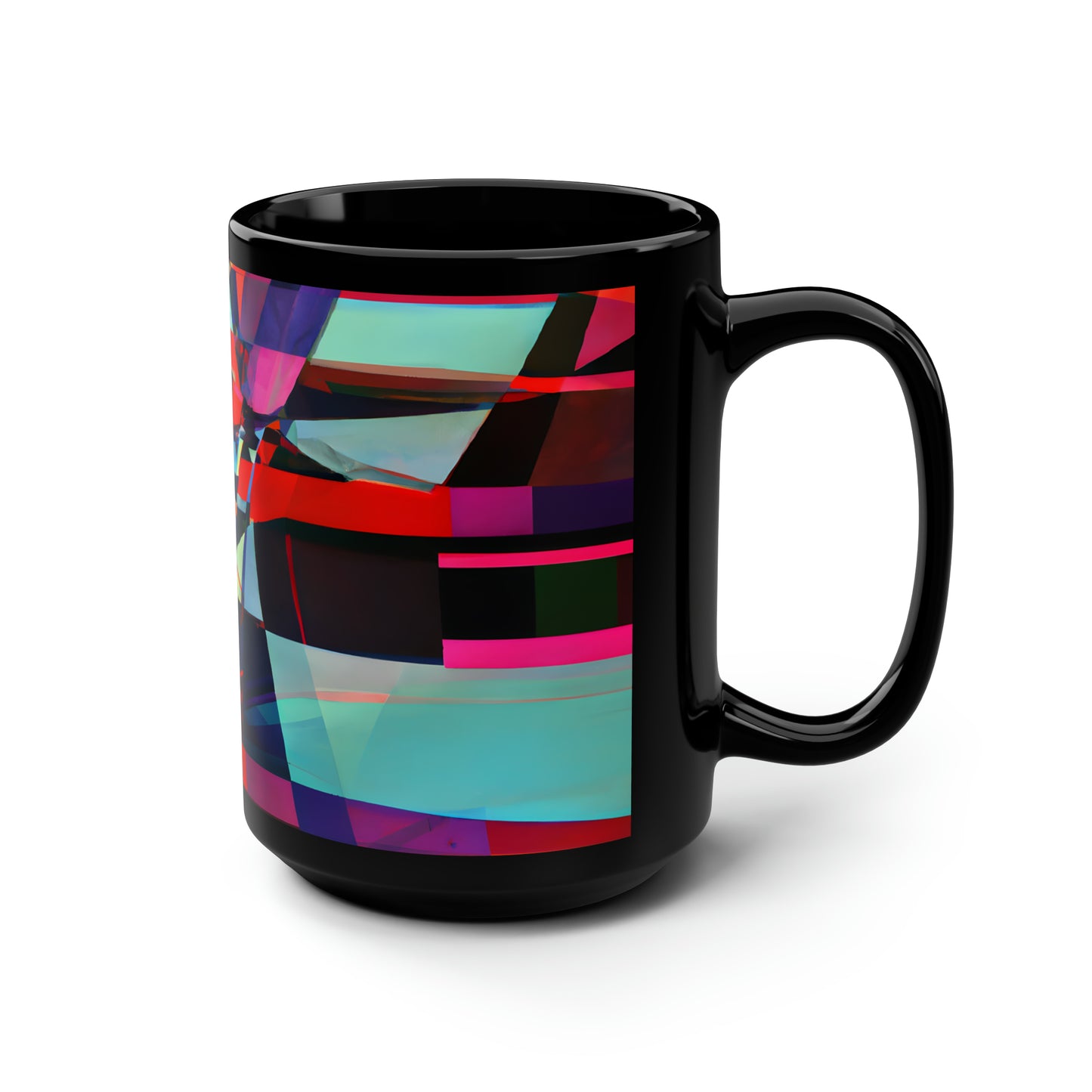 Fiona Breslin - Electric Force, Abstractly - Black Ceramic Mug 15oz