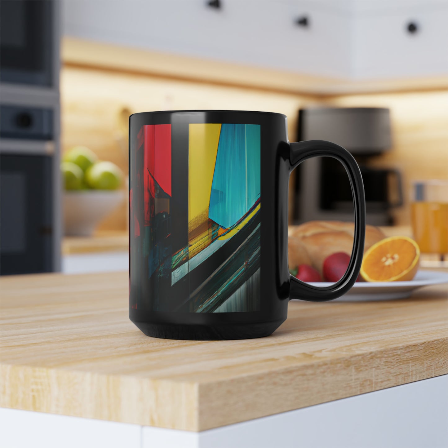 Walter Fiedler - Strong Force, Abstractly - Black Ceramic Mug 15oz