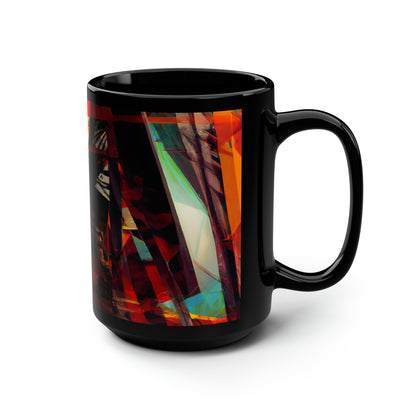 Miles Jefferson - Electromagnetic Force, Abstractly - Black Ceramic Mug 15oz