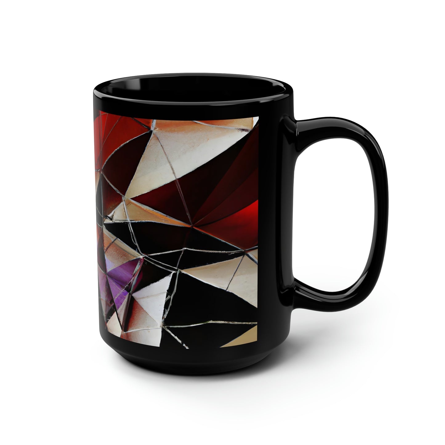 Oscar Klein - Tension Force, Abstractly - Black Ceramic Mug 15oz