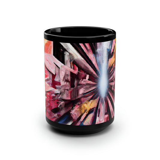 Imogen Hartley - Applied Force, Abstractly - Black Ceramic Mug 15oz