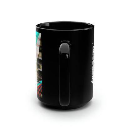 Bonnie Rosenbaum - Electric Force, Abstractly - Black Ceramic Mug 15oz