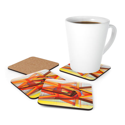 Dorian Stansfield - Magnetic Force, Abstractly - Corkwood Coaster Set of 4