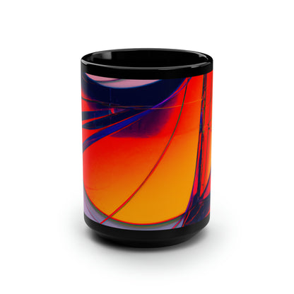 Claudia Henningsen - Air Resistance Force, Abstractly - Black Ceramic Mug 15oz