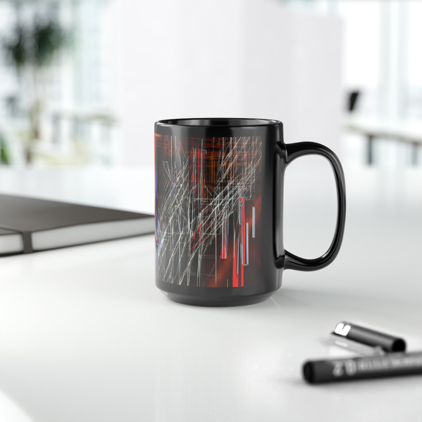 Walter Kleinberg - Strong Force, Abstractly - Black Ceramic Mug 15oz