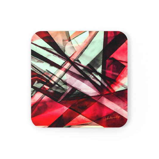 Phyllis Gallagher - Applied Force, Abstractly - Corkwood Coaster Set of 4