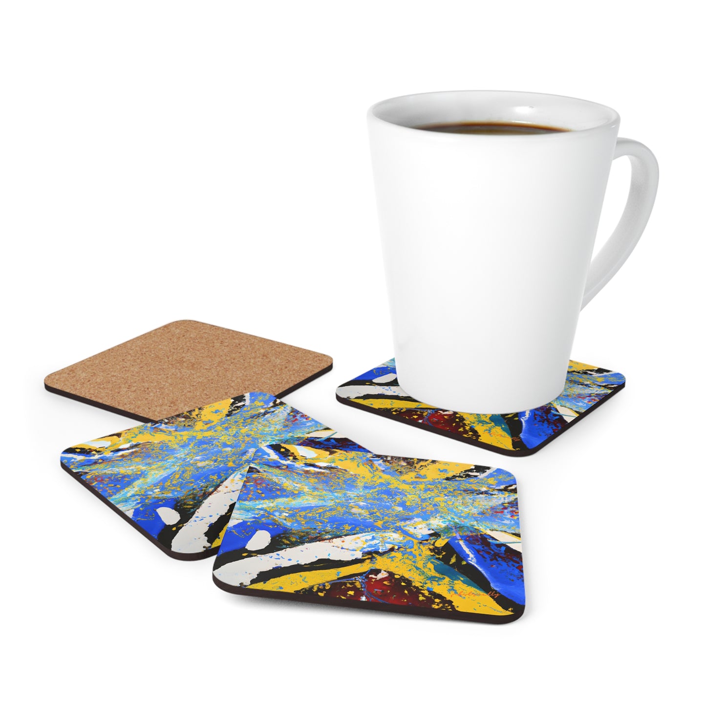 Petrivnium Oxide - Chemistry, Abstractly - Corkwood Coaster Set of 4