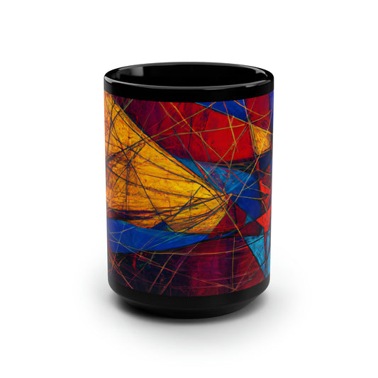 Lillian Thomason - Magnetic Force, Abstractly - Black Ceramic Mug 15oz