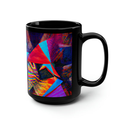 Leon Marsden - Applied Force, Abstractly - Black Ceramic Mug 15oz