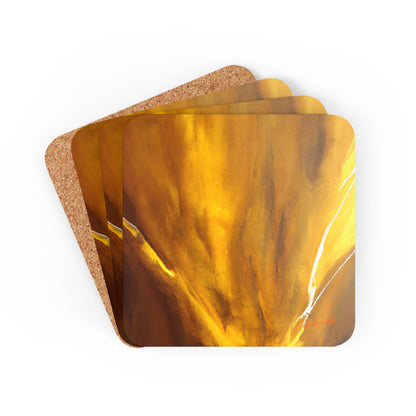 Cybernite Alloy - Titanium, Abstractly - Corkwood Coaster Set of 4