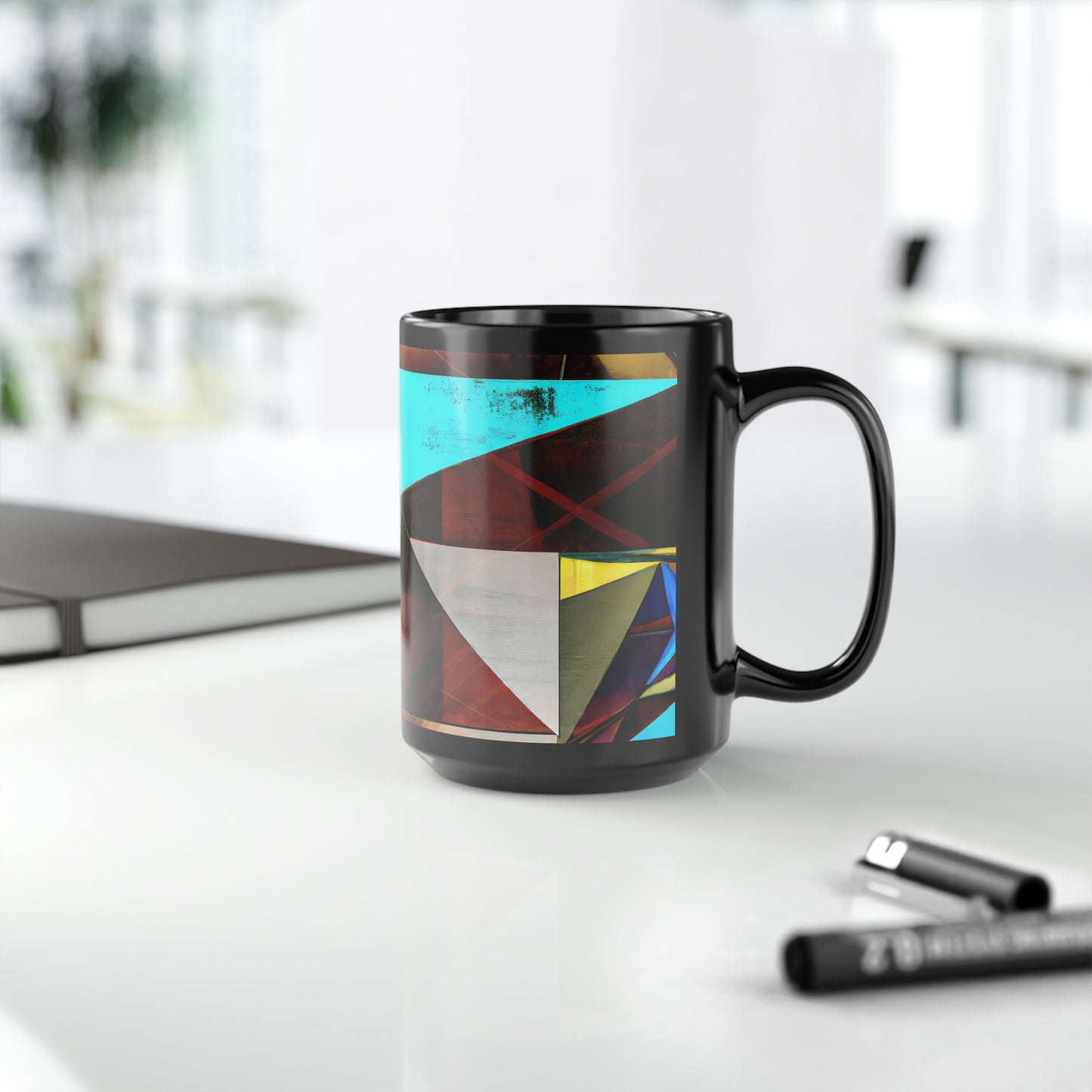 Julian Firth - Friction Force, Abstractly - Black Ceramic Mug 15oz