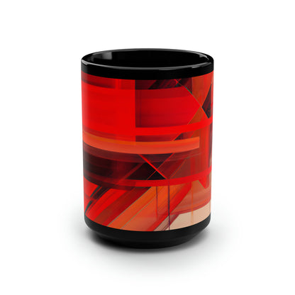 Elaine Stryker - Electric Force, Abstractly - Black Ceramic Mug 15oz