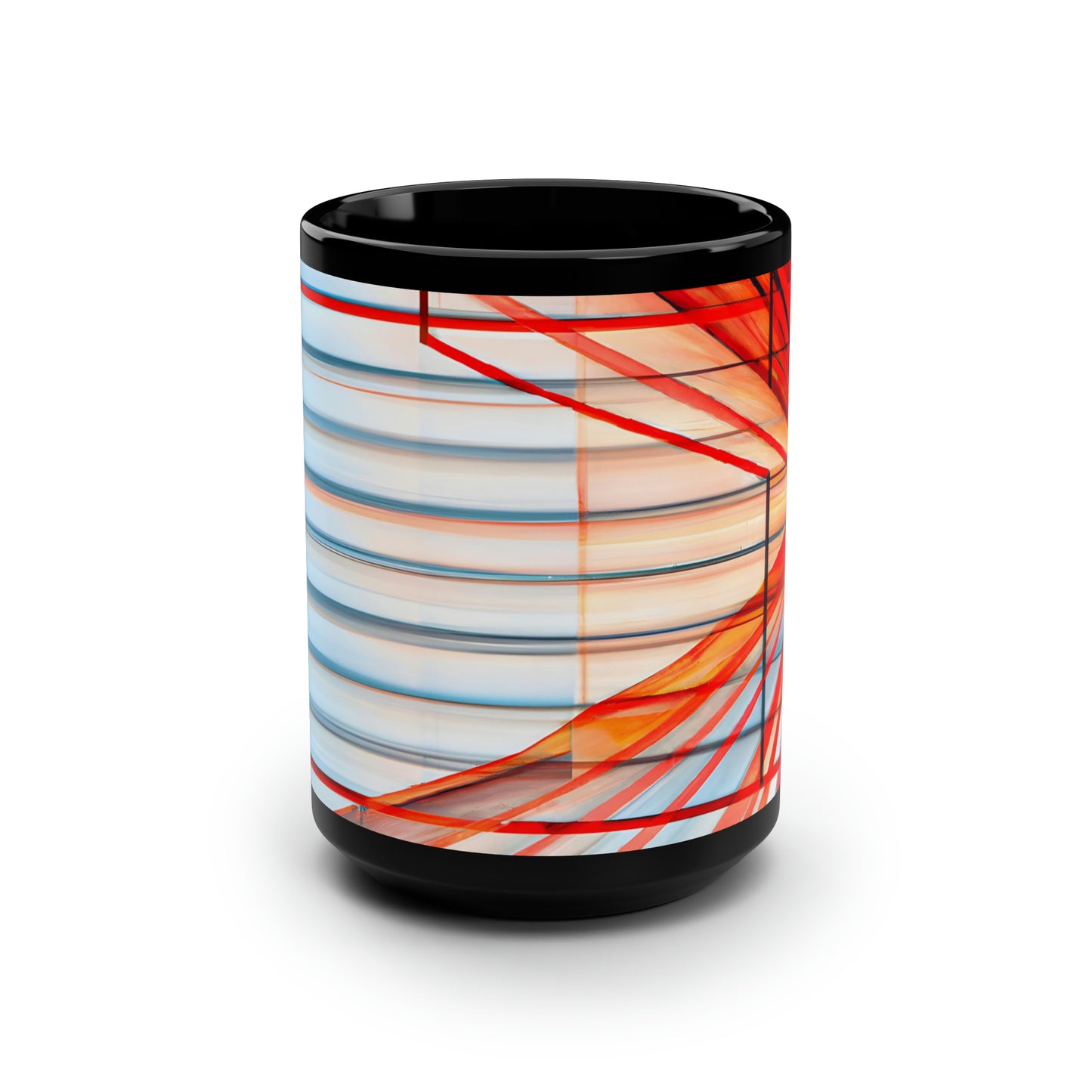 Cassandra Hawthorne - Applied Force, Abstractly - Black Ceramic Mug 15oz