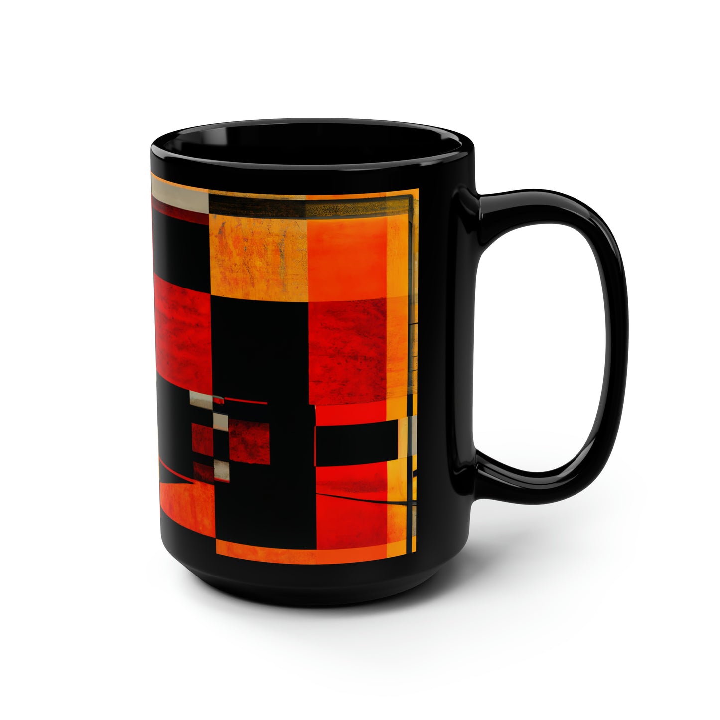 Esther Lowell - Electric Force, Abstractly - Black Ceramic Mug 15oz