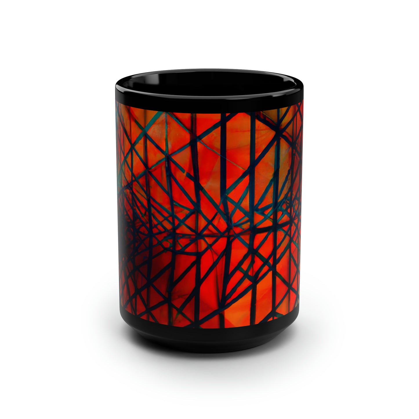 Harold Fitzsimmons - Tension Force, Abstractly - Black Ceramic Mug 15oz