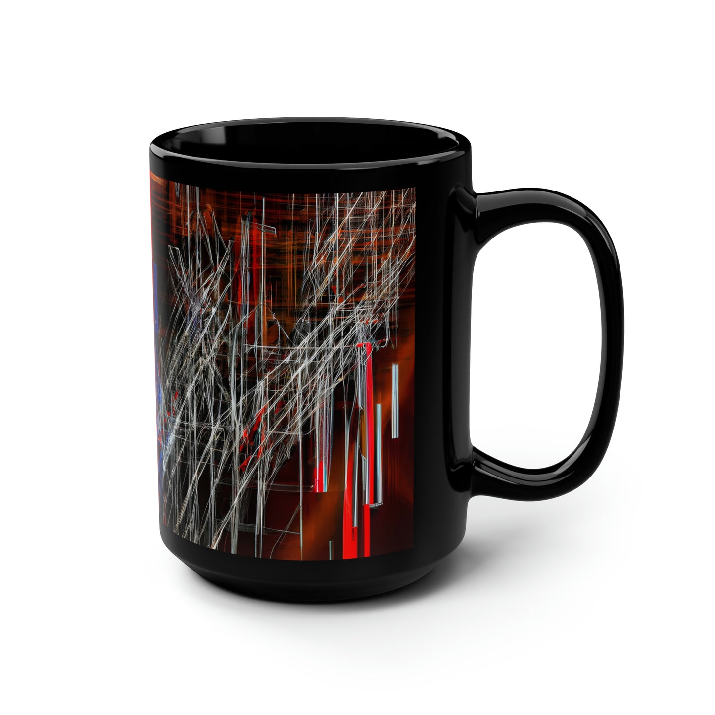 Walter Kleinberg - Strong Force, Abstractly - Black Ceramic Mug 15oz