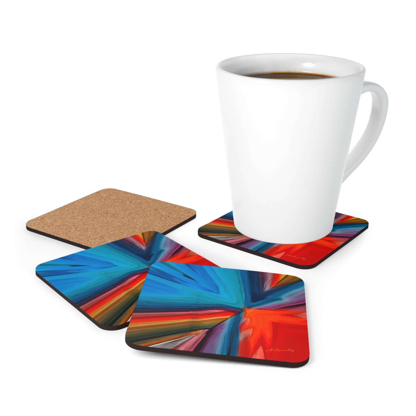 Barbara Fitzpatrick - Magnetic Force, Abstractly - Corkwood Coaster Set of 4