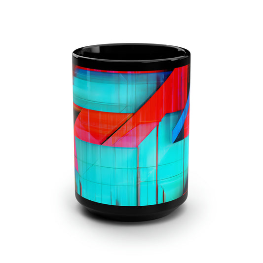 Esther Bernstein - Tension Force, Abstractly - Black Ceramic Mug 15oz