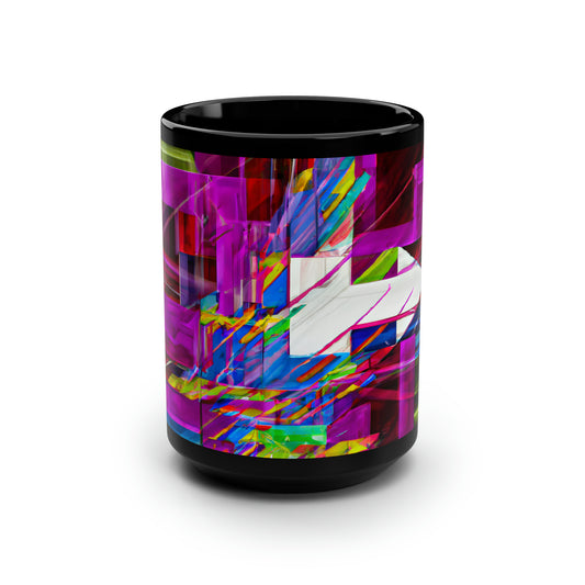 John Fermi - Friction Force, Abstractly - Black Ceramic Mug 15oz