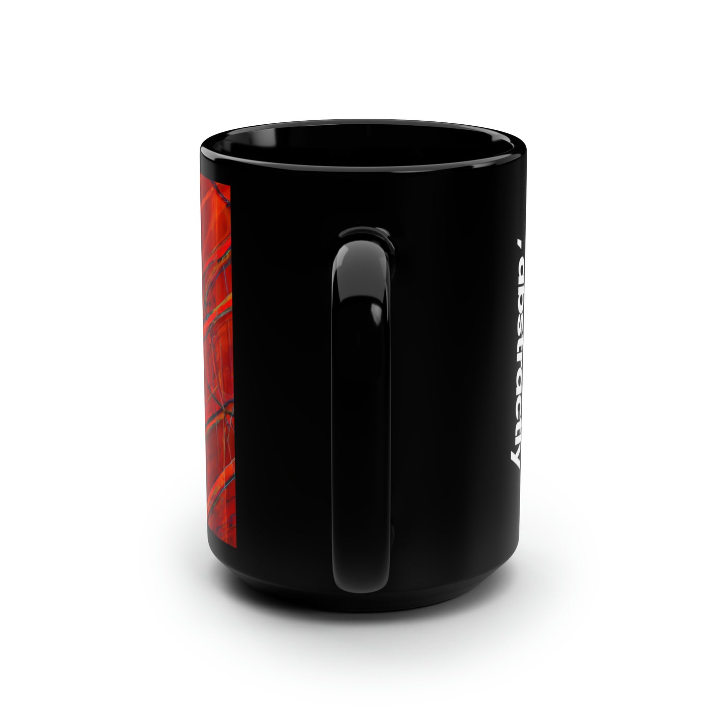 Adrienne Dufresne - Gravity Force, Abstractly - Black Ceramic Mug 15oz