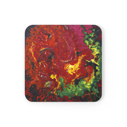 Johannsonite Crystal - Chemistry, Abstractly - Corkwood Coaster Set of 4