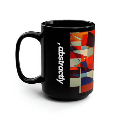 Karen Rosenthal - Applied Force, Abstractly - Black Ceramic Mug 15oz