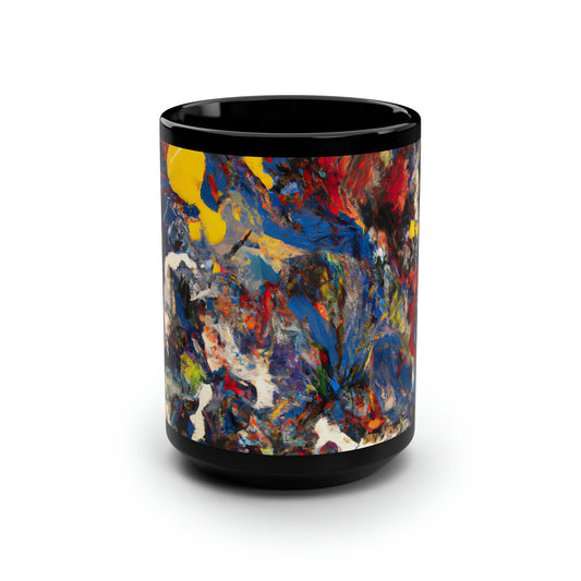 Amber Phosphorus Hexide - Chemistry, Abstractly - Black Ceramic Mug 15oz