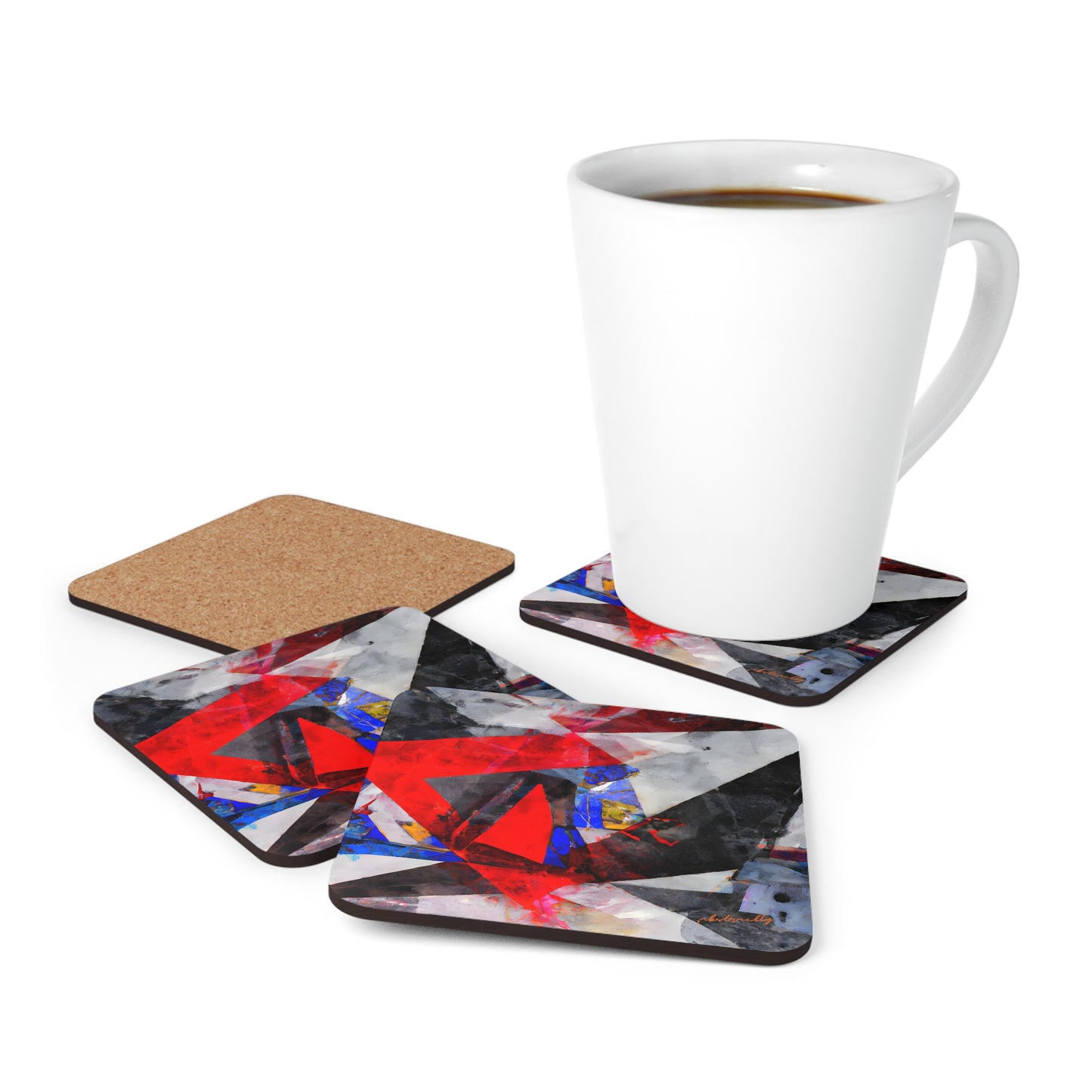 William Kerrigan - Friction Force, Abstractly - Corkwood Coaster Set of 4