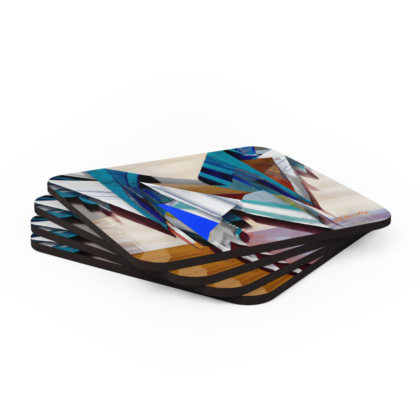 Natalie Henrickson - Weak Force, Abstractly - Corkwood Coaster Set of 4