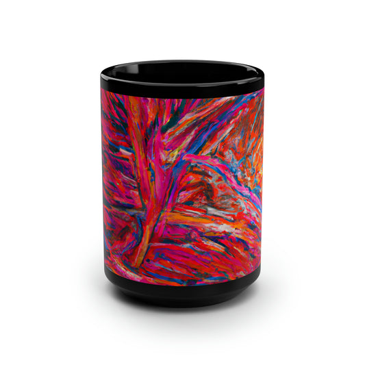 Solarian Crystal Prism - Neon, Abstractly - Black Ceramic Mug 15oz