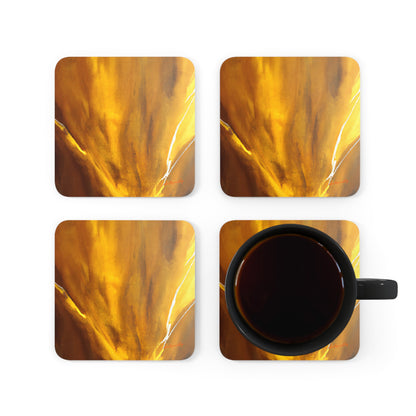 Cybernite Alloy - Titanium, Abstractly - Corkwood Coaster Set of 4