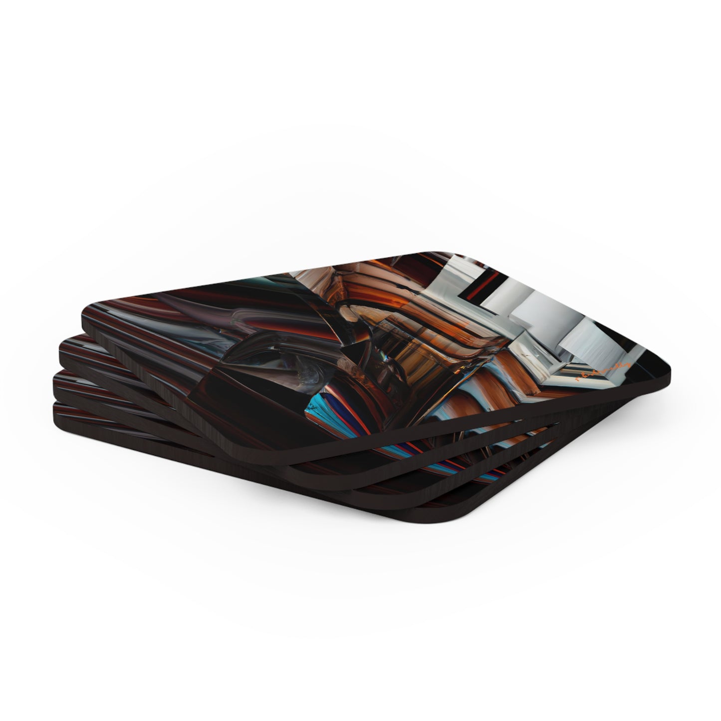 Selena Kastner - Gravity Force, Abstractly - Corkwood Coaster Set of 4