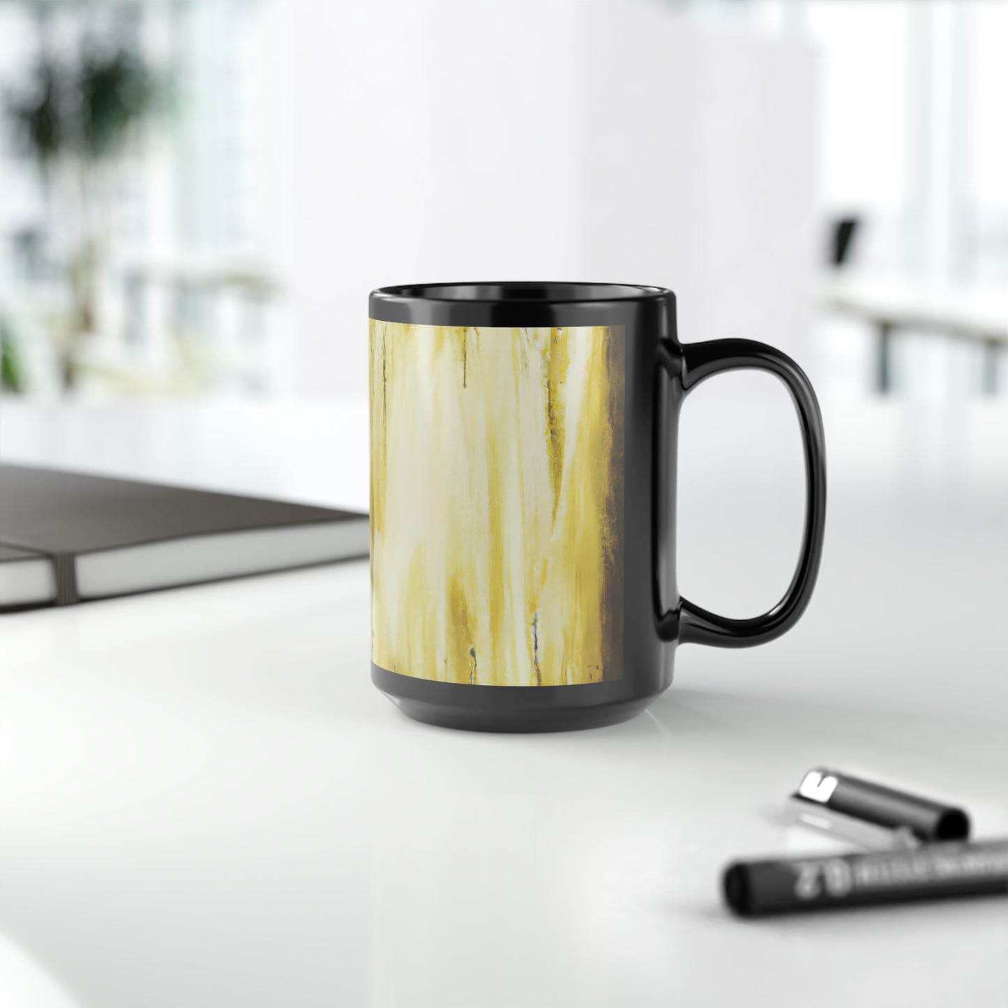 Quantum Celestial Isotope - Sodium, Abstractly - Black Ceramic Mug 15oz