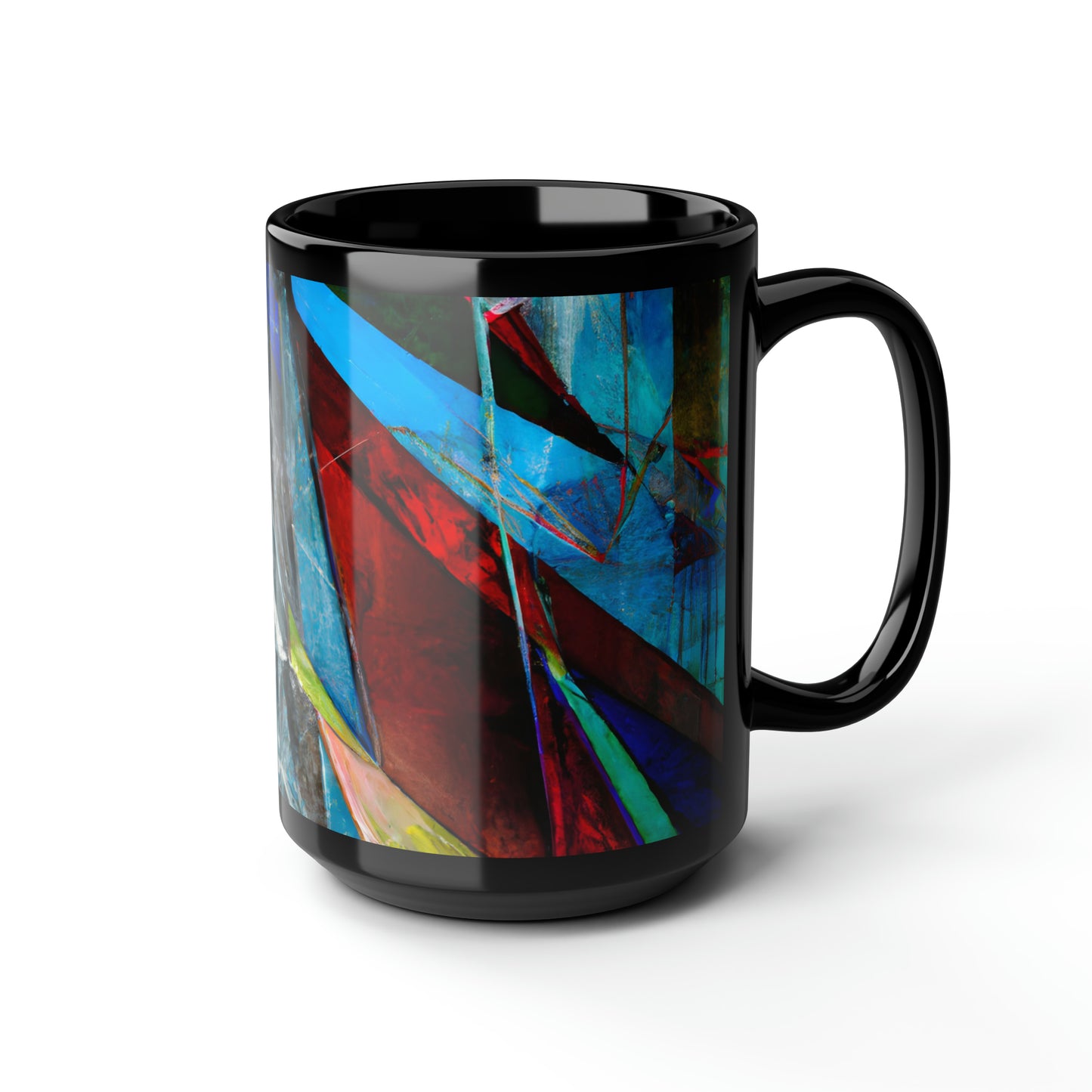 Miles Caldwell - Friction Force, Abstractly - Black Ceramic Mug 15oz