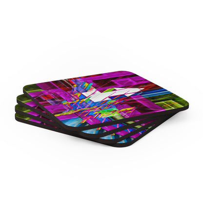 John Fermi - Friction Force, Abstractly - Corkwood Coaster Set of 4