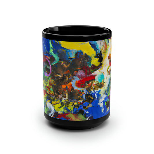 Xenospheric Blue - Chemistry, Abstractly - Black Ceramic Mug 15oz