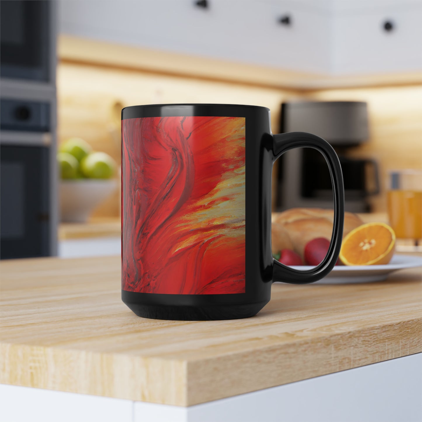 Luminous Neonite - Chemistry, Abstractly - Black Ceramic Mug 15oz