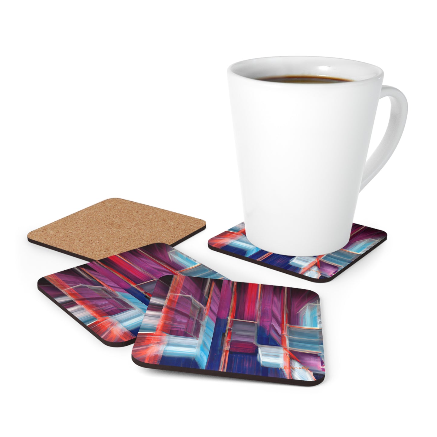 Rosalind Turner - Normal Force, Abstractly - Corkwood Coaster Set of 4