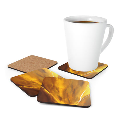 Cybernite Alloy - Titanium, Abstractly - Corkwood Coaster Set of 4