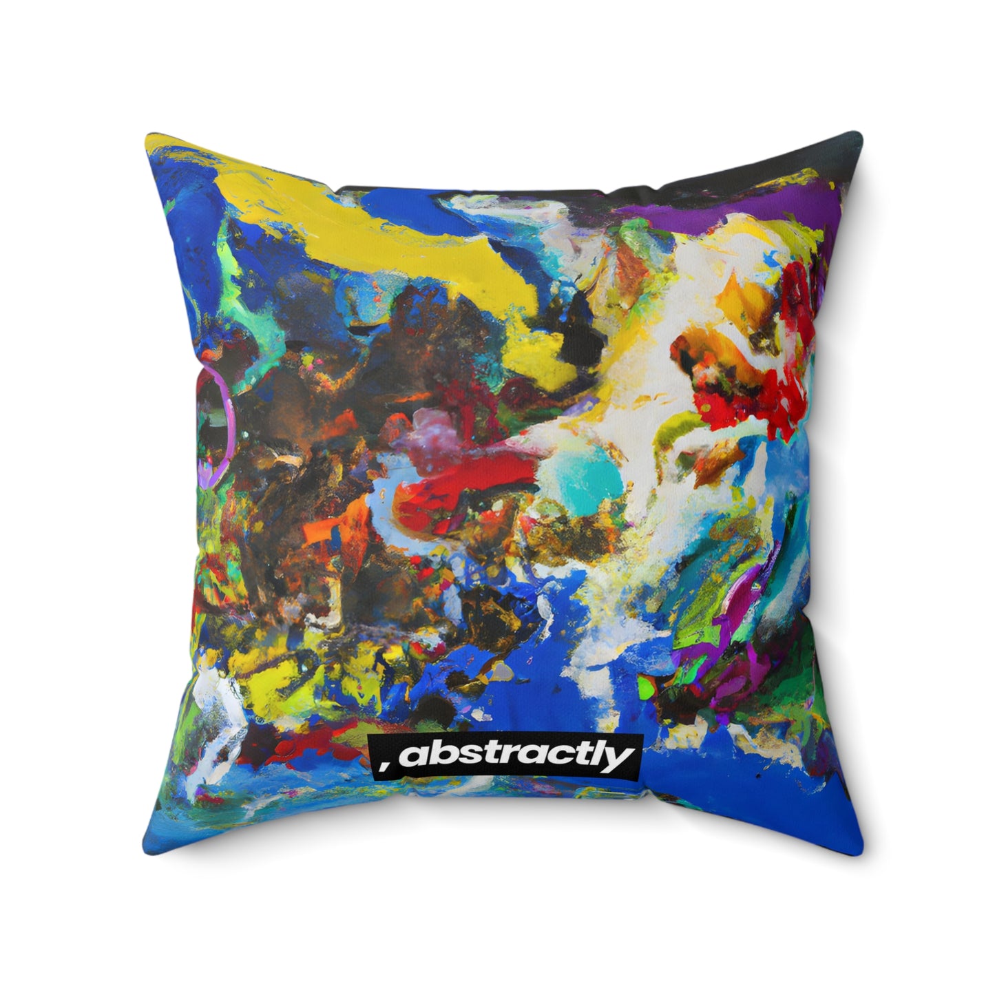 Xenospheric Blue - Chemistry, Abstractly - Faux Suede Throw Pillow